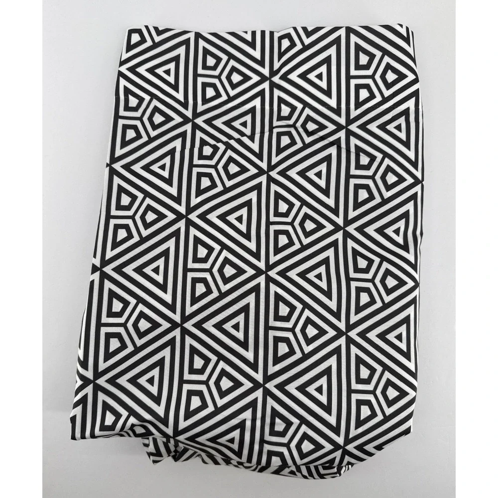 Ambesonne Geometric Triangle Window Curtains Black White 2-Panel Set 56x95